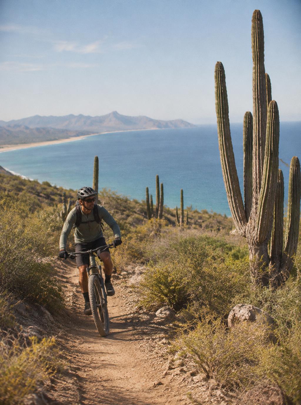 Mountain biker on a coastal trail